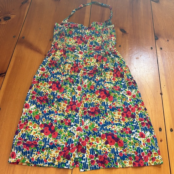 GIRLS FROM SAVOY 0 Vintage Floral Garden Party Halter Dress Smocked - Picture 10 of 10